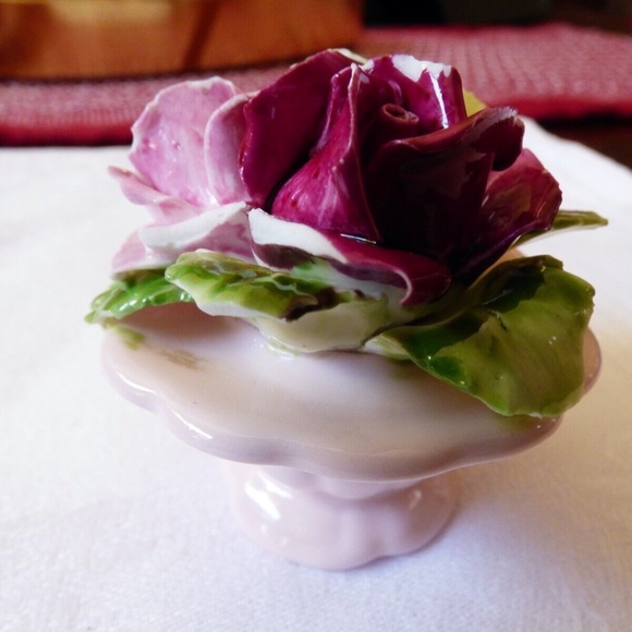 VTG England Royal Adderley Bone China hand made Floral Rose Vanity Figurine - Picture 5 of 10
